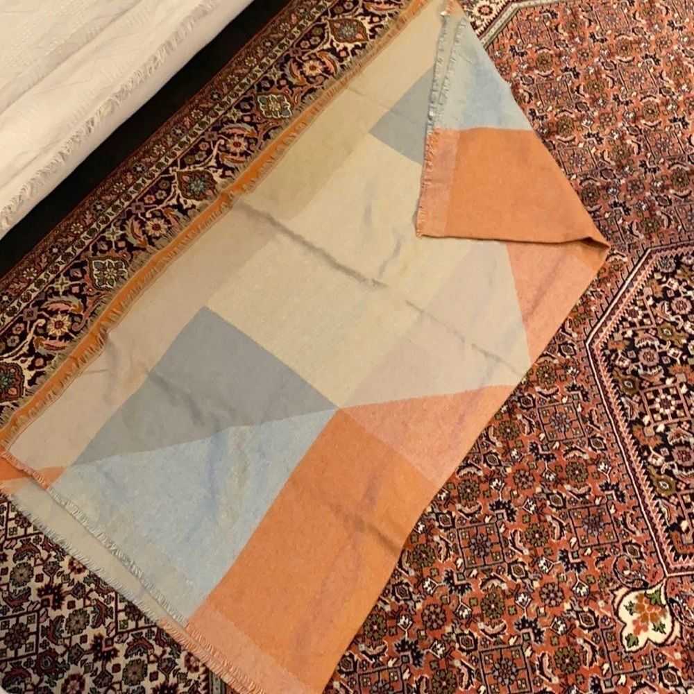 BP. Extra large orange and blue scarf